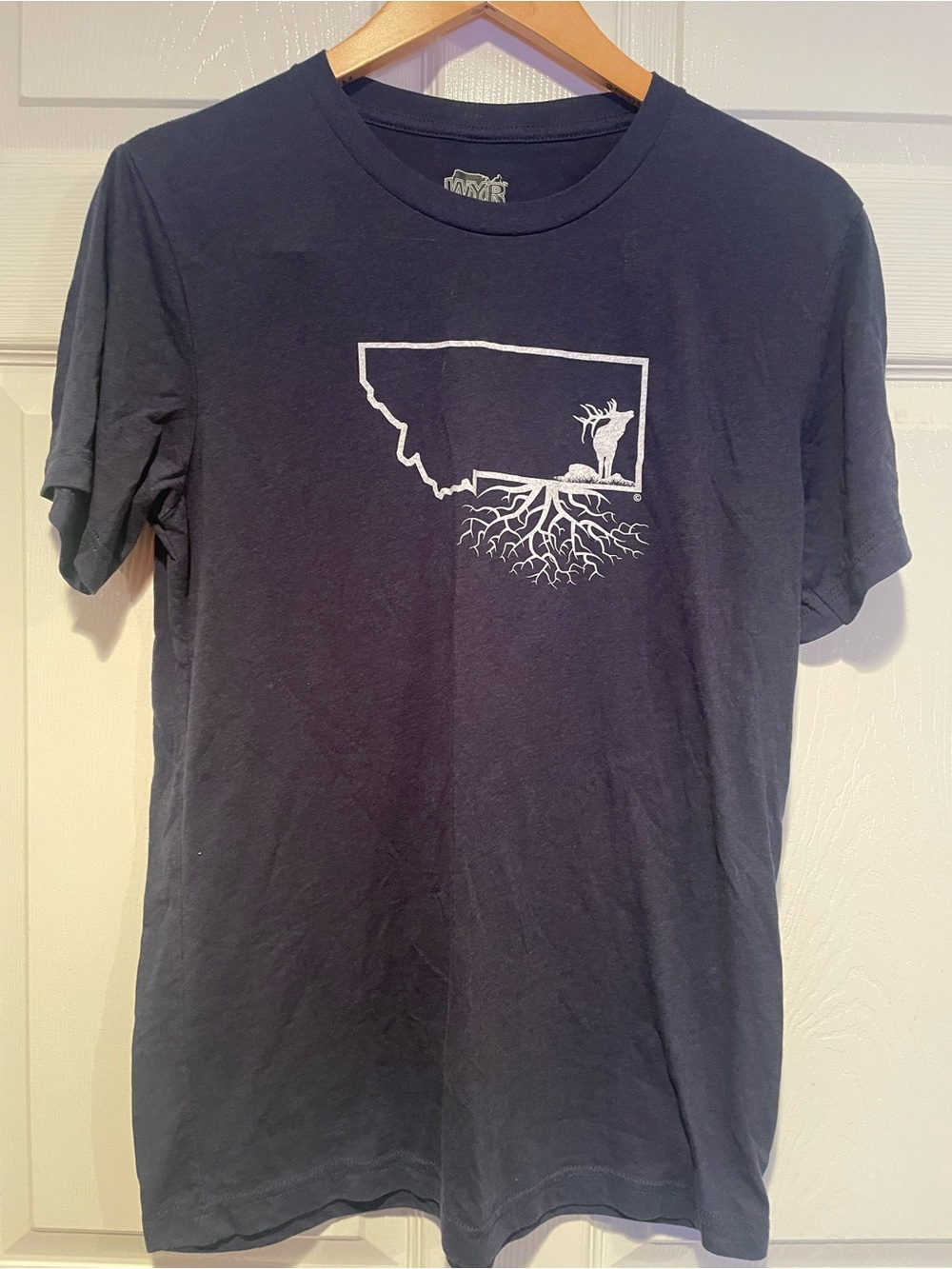 Men's Short-Sleeve Navy Graphic Tee with State Deer Motif